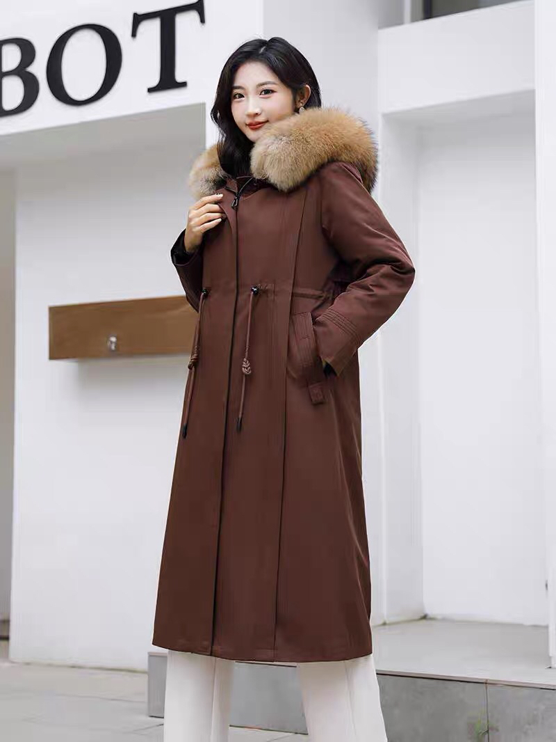 【加长内胆-毛袖】专柜正品獭兔毛派克服加厚保暖外套貉子毛领冬季