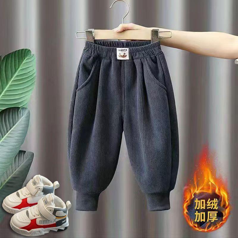 男童加绒裤子一体绒加厚冬季洋气儿童保暖裤小童宝宝休闲裤秋CYN