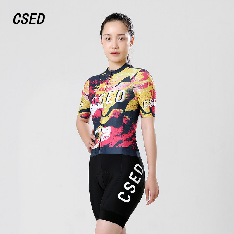 CSED骑行服短袖女春夏新款透气速干防晒专业公路自行车骑行上衣
