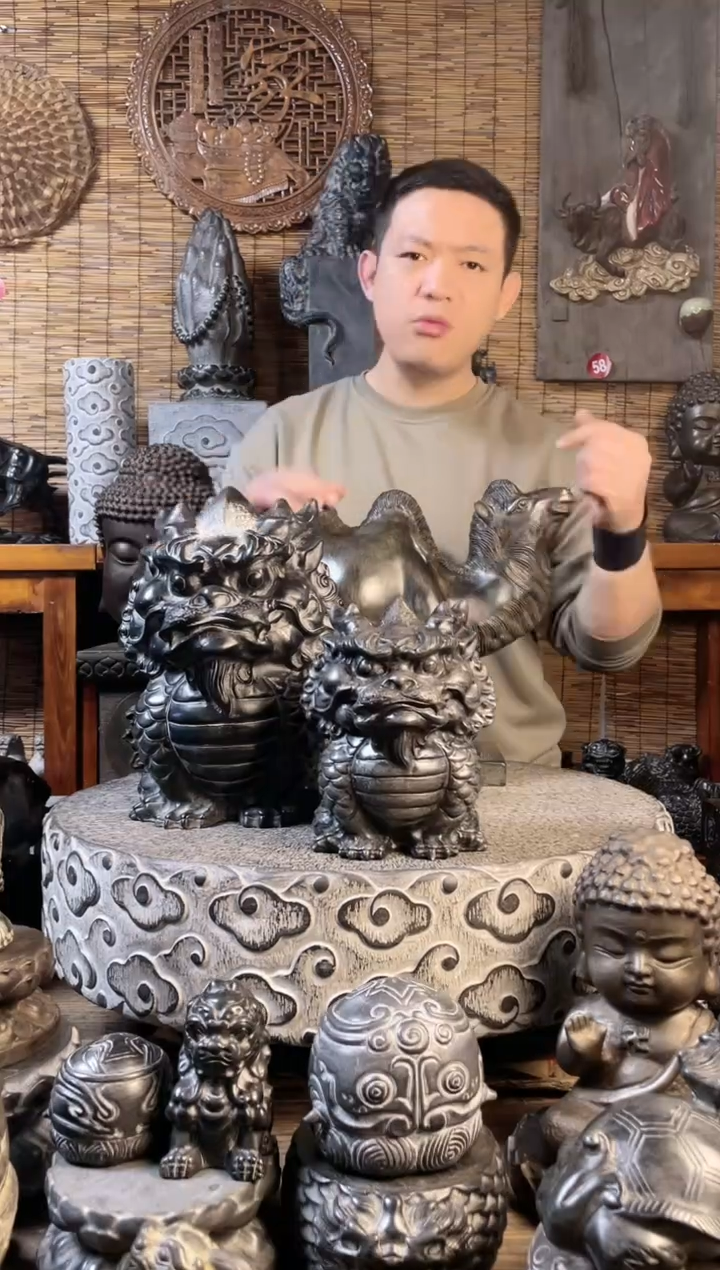 【闪购商品】20Q版麒麟天然青石雕刻