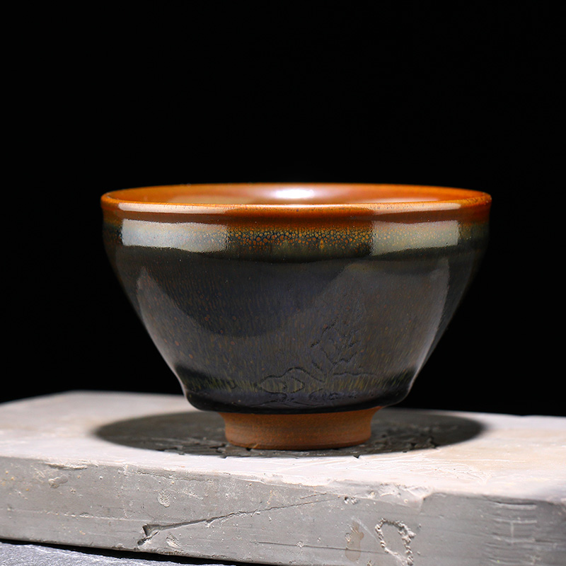 建窑建盏福利全手工窑变绿毫鹧鸪精品釉面茶盏瓷器