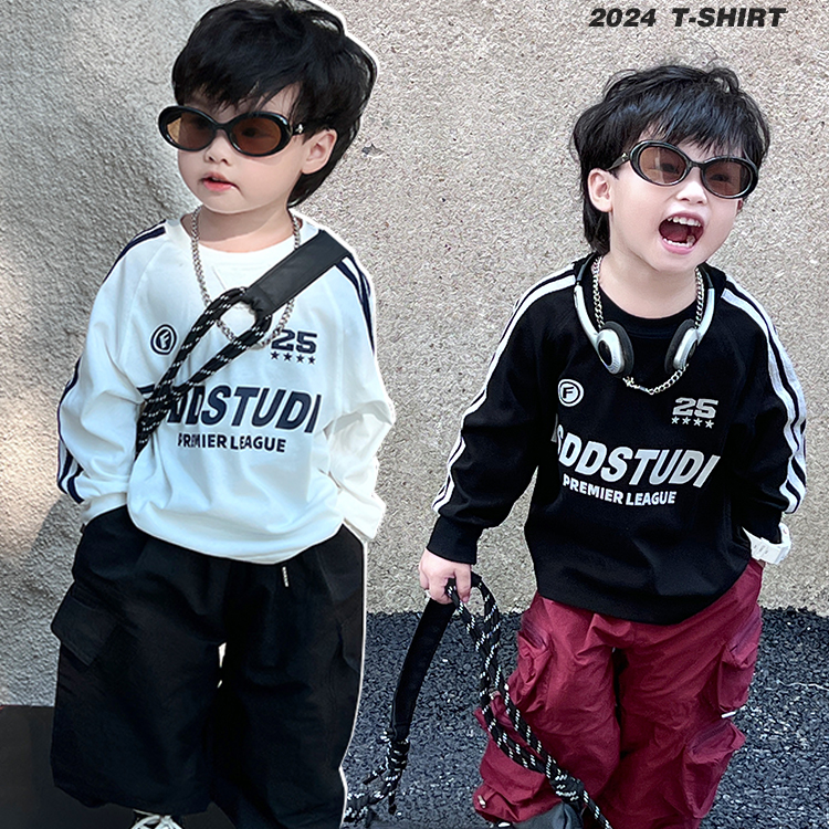 童装2025新款男童春秋装卫衣韩系痞帅儿童字母卫衣宝宝时髦潮范