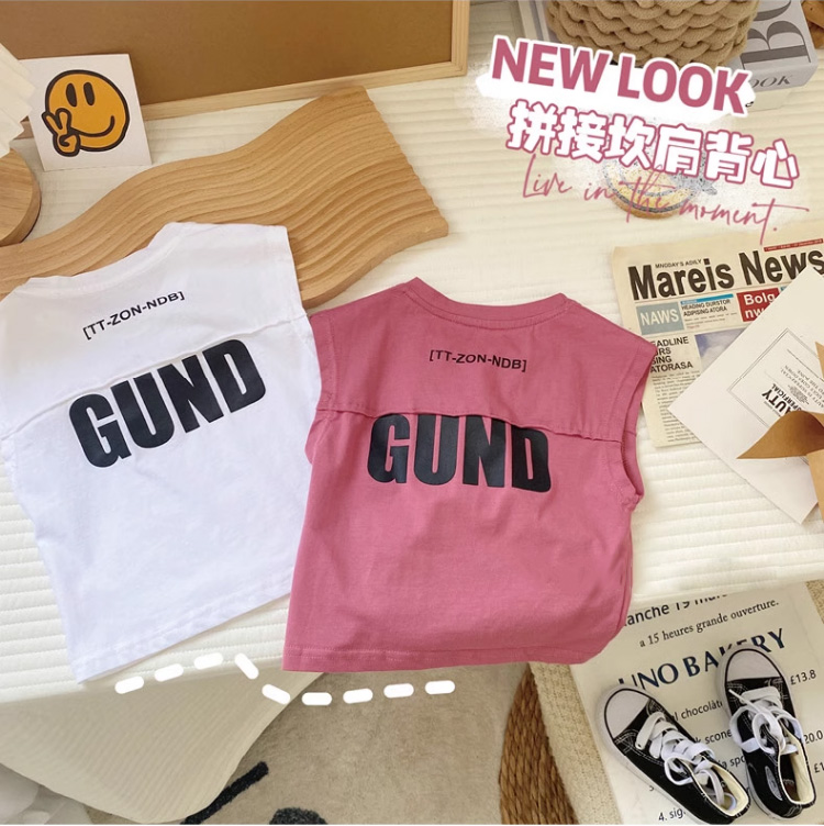 宝宝夏季背心上衣男童韩版夏装棉薄款坎肩男孩夏装无袖洋气背心