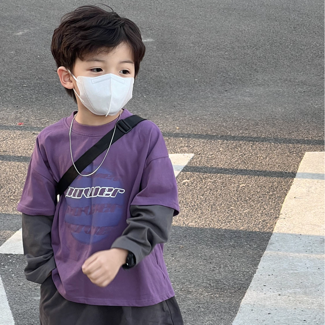 儿童长袖T恤2025秋季新款男童痞帅打底衫宝宝小童秋装假两件上衣