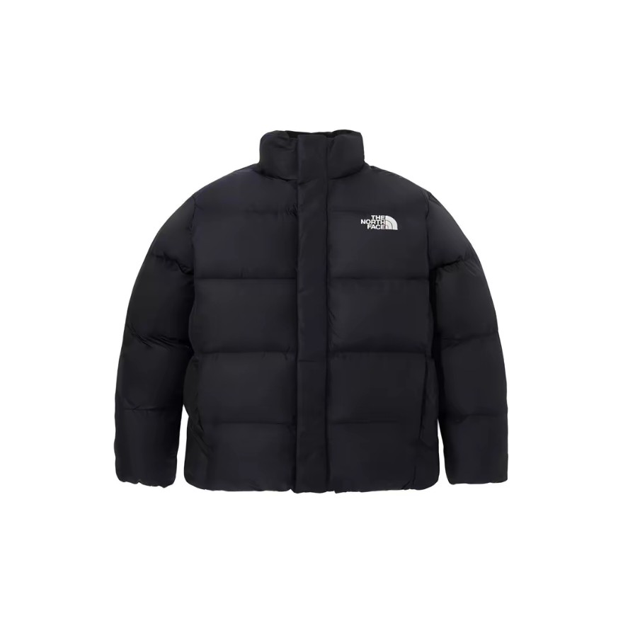 北面韩版The North Face黑色纯色字母立领700