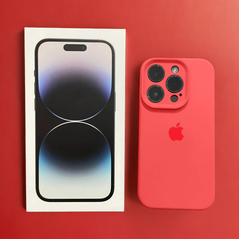 ins粉橘色液态硅胶精孔iPhone15promax手机壳苹果14Pro防摔情侣壳
