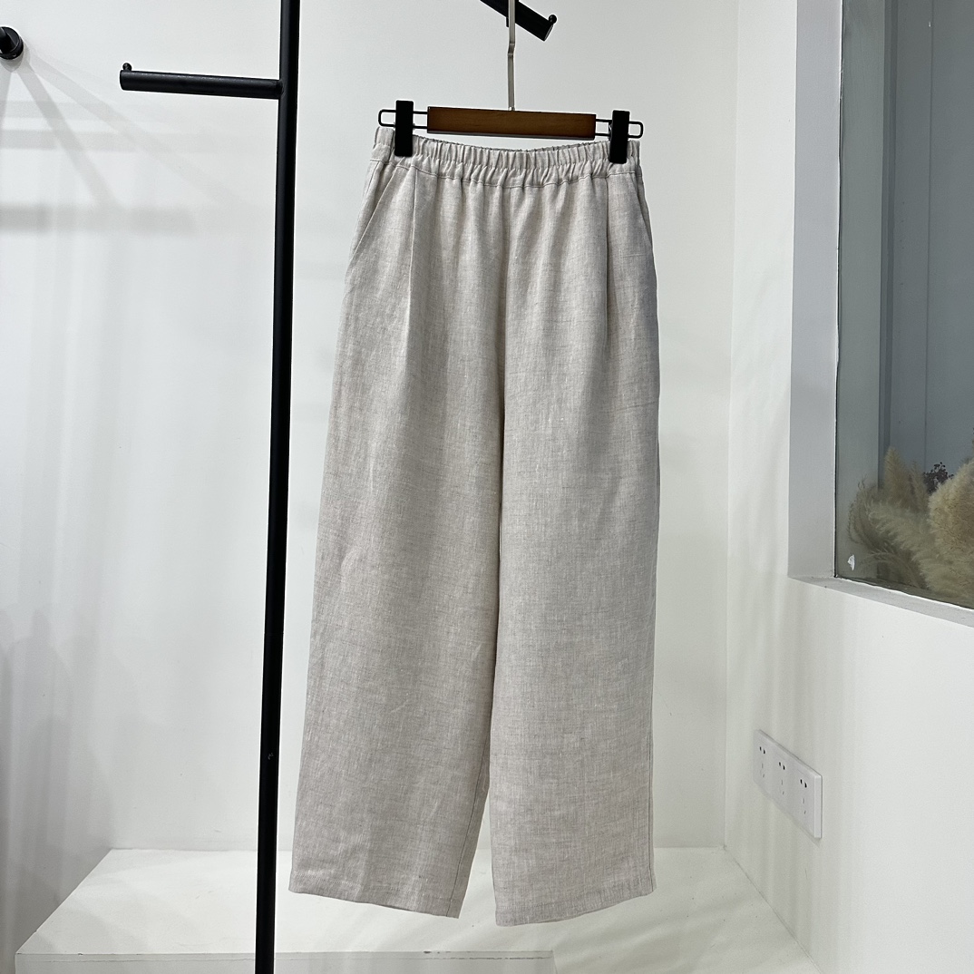 原生态水果酵素洗 9支雨露麻九分裤女款双后袋显瘦休闲裤A-515