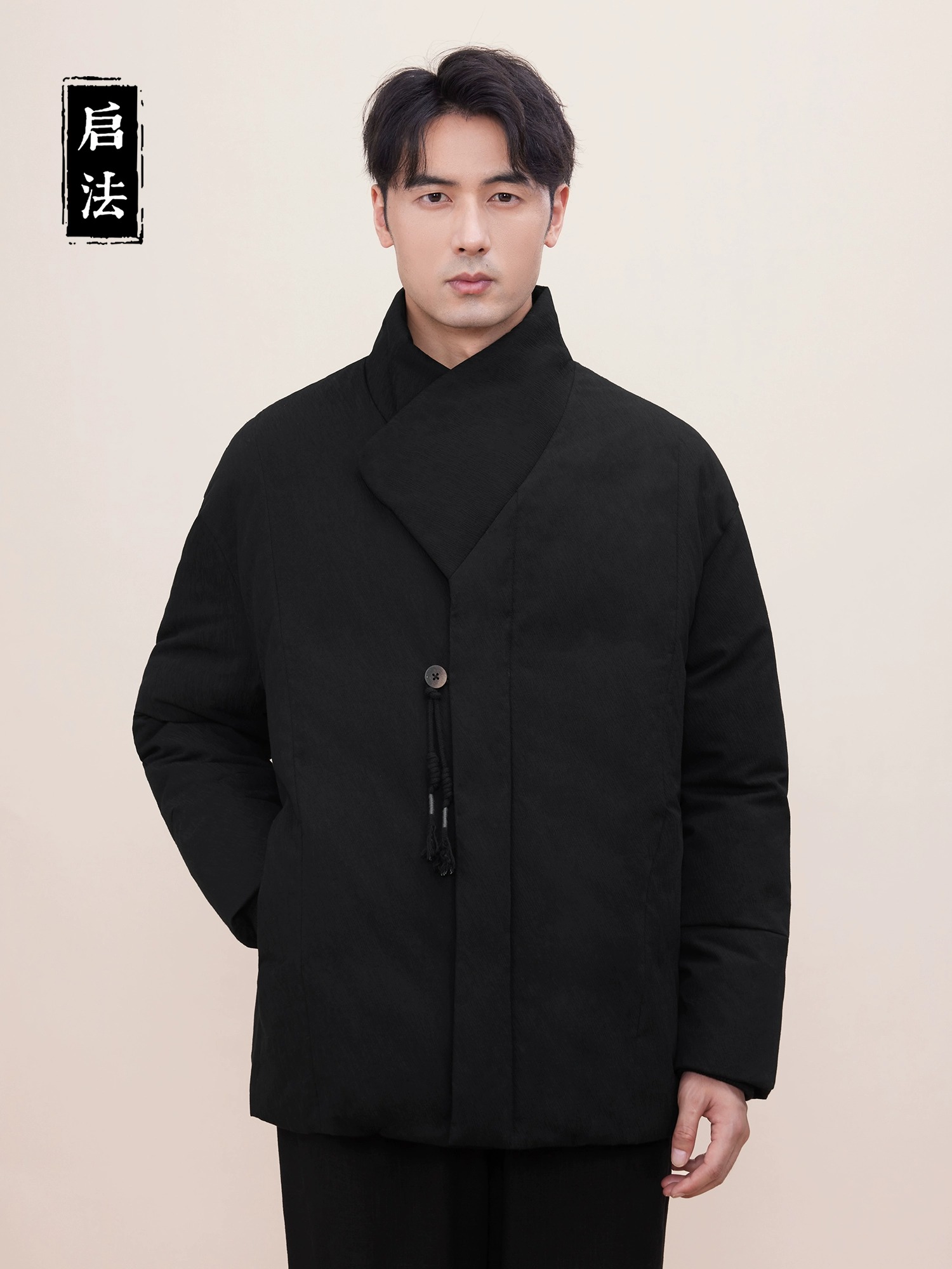 启·法男装新款白鸭绒羽绒服短款羽绒外套男士全棉加厚羽绒夹克