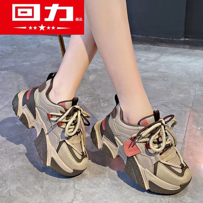 回力潮品女鞋厚底加绒老爹鞋女2023冬新款ins百搭增高保暖学生休