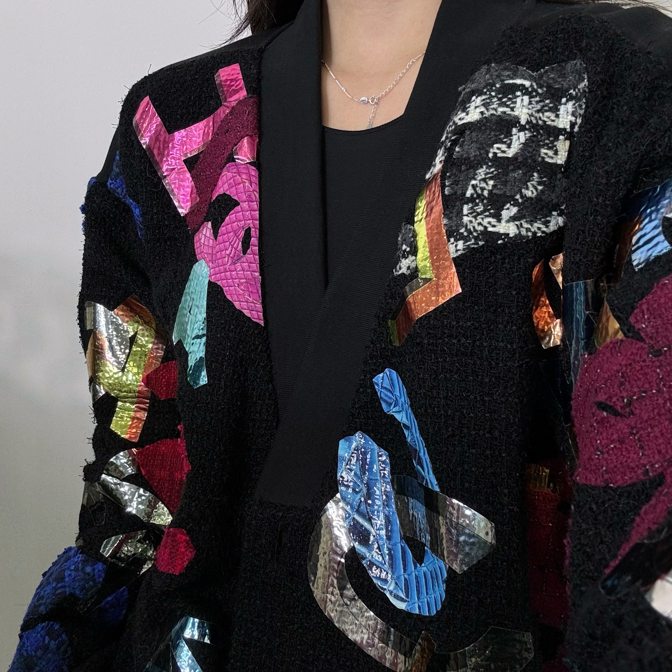 Chanel香奈儿 22A秋冬手工坊双C彩色大logo绵羊毛开衫外套 42/44