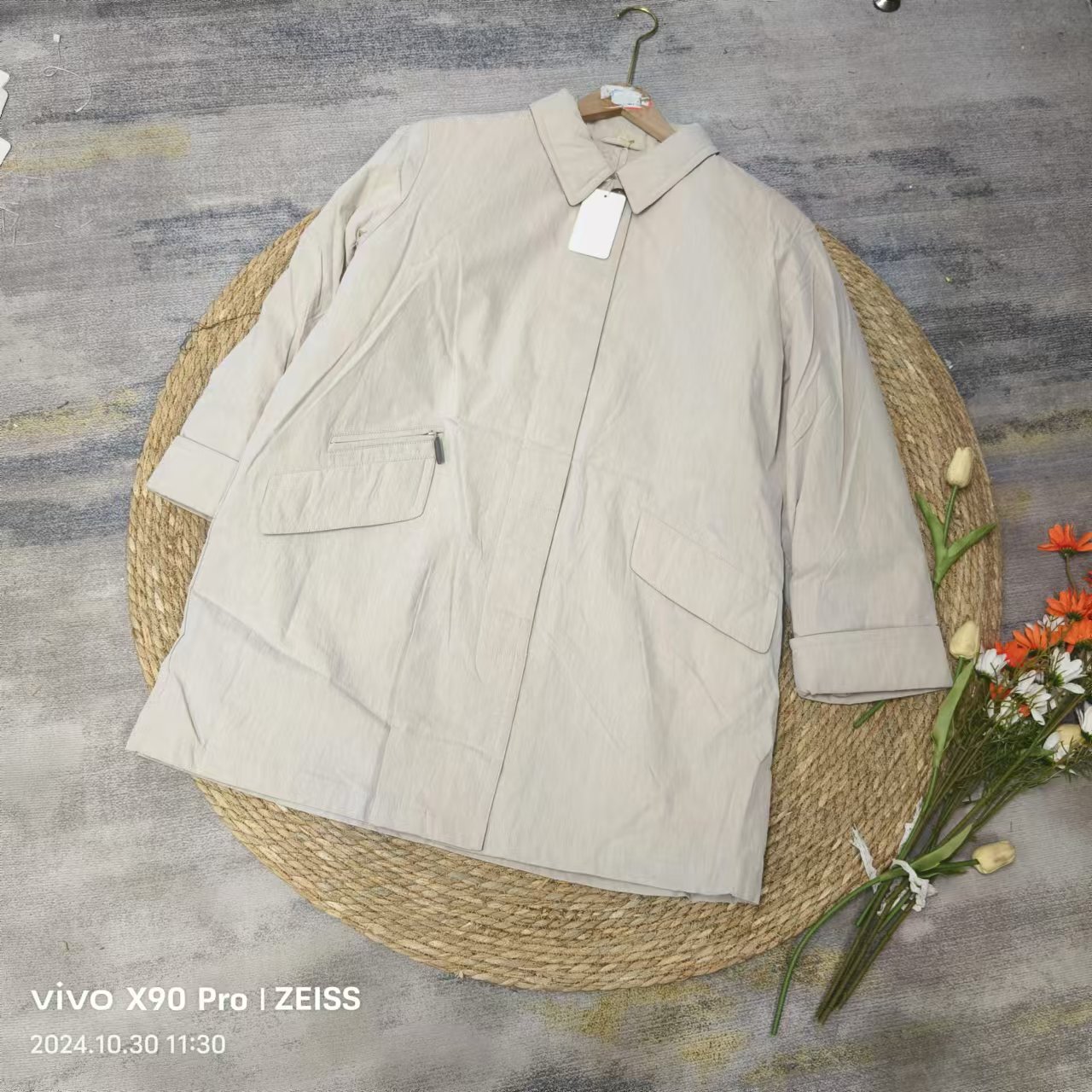 出口外单  A1-7-2484款   米白色休闲外套