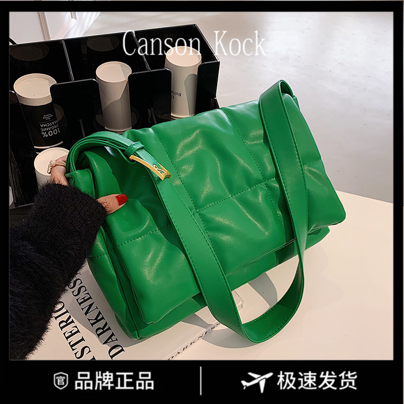 Canson Kock大容量复古方格绣线单肩托特包小众高级质感通勤网红