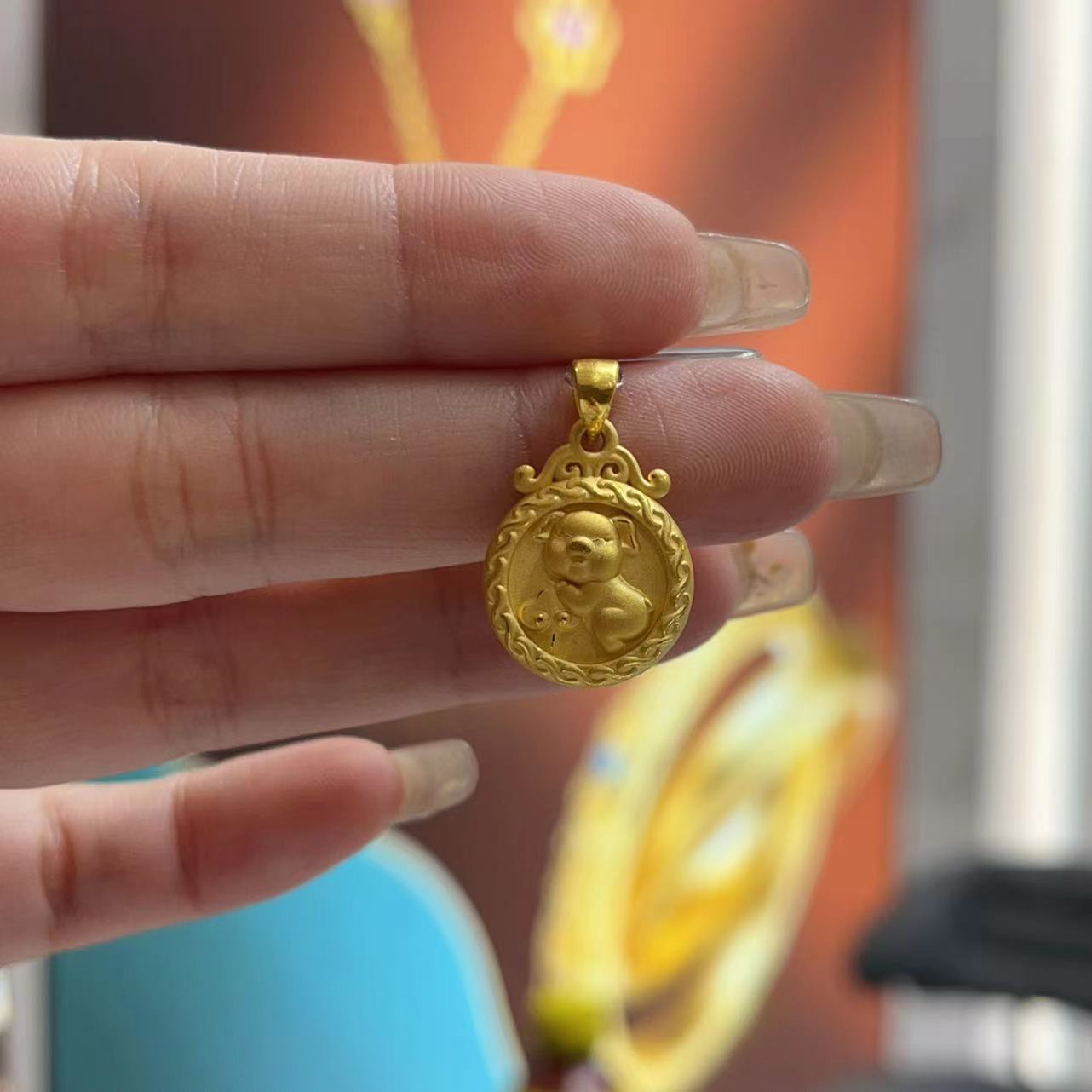 宝裕华黄金足金999  3D吊坠 猪吊坠牌牌