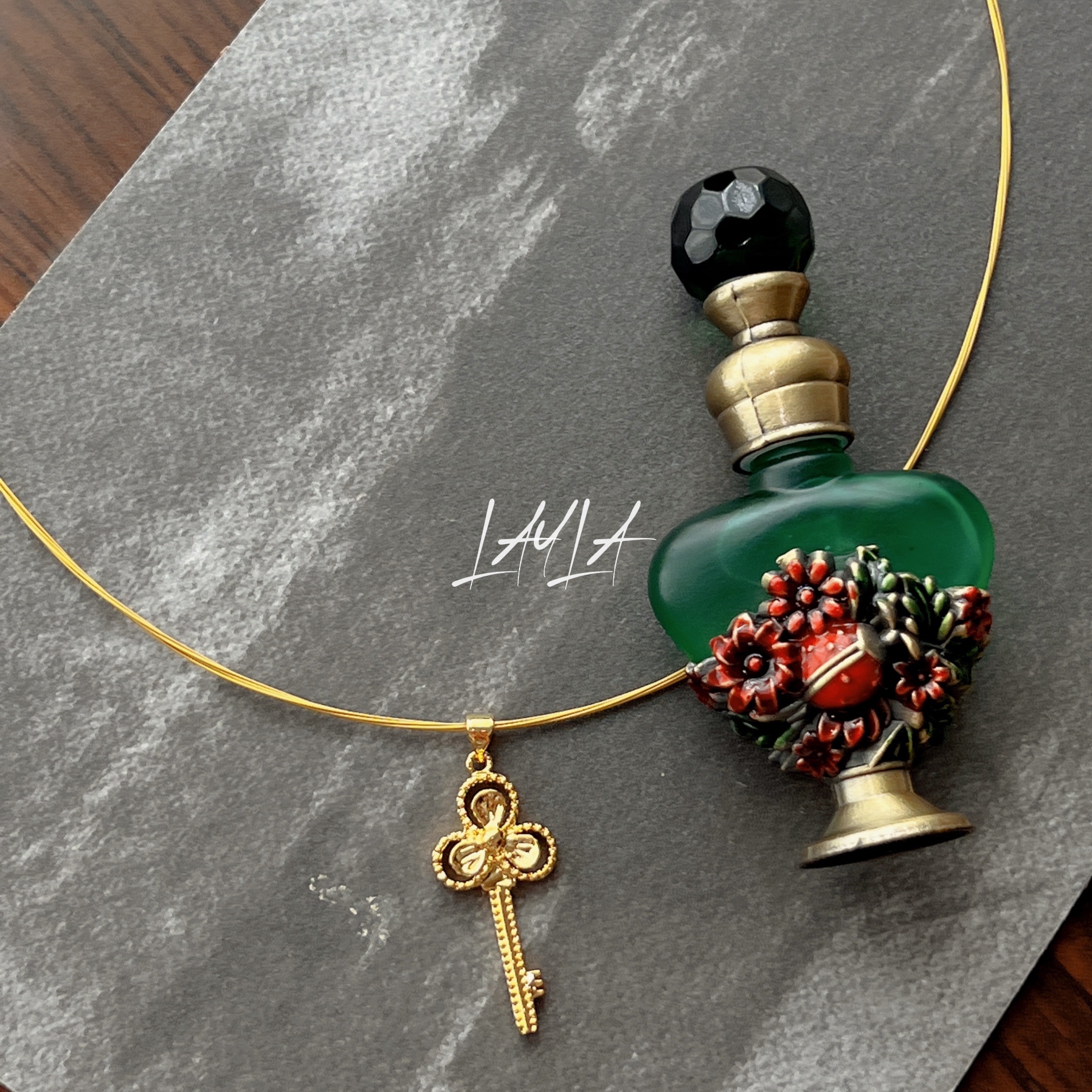 钛钢项链 莱依拉时尚精美钥匙项链0010古风吊坠百搭气质