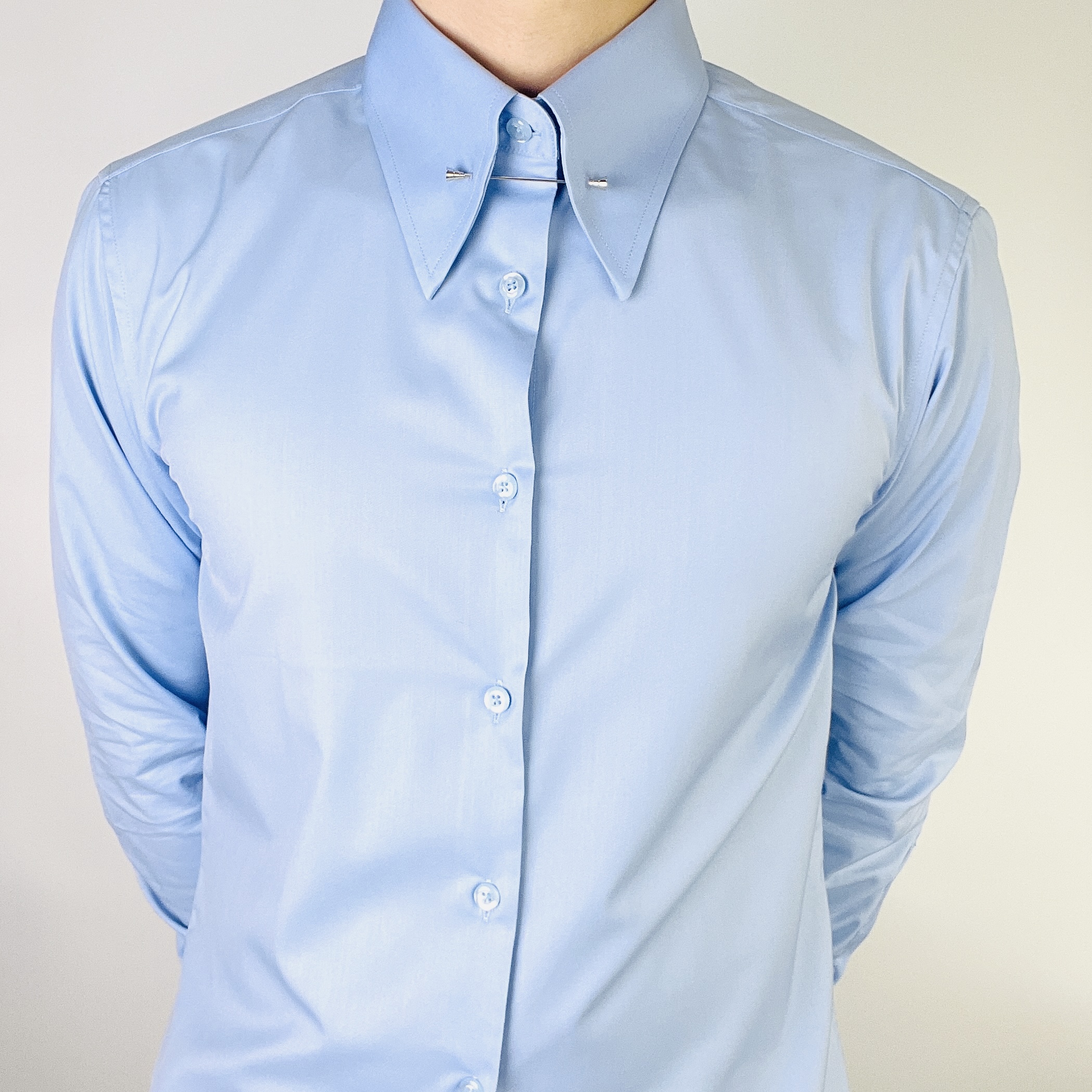 高档法式针孔领长袖衬衫修身上衣商务正装帝国领送袖扣婚礼宴会