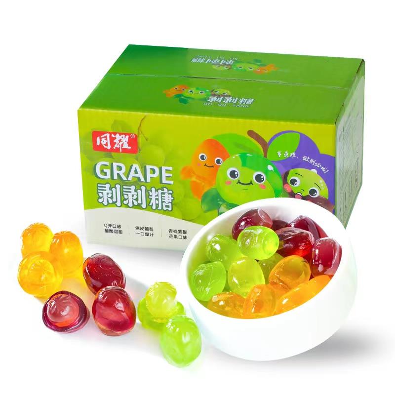 同耀剥皮夹心软糖芒果葡萄青提味高颜值水果糖零食节糖果笋0g