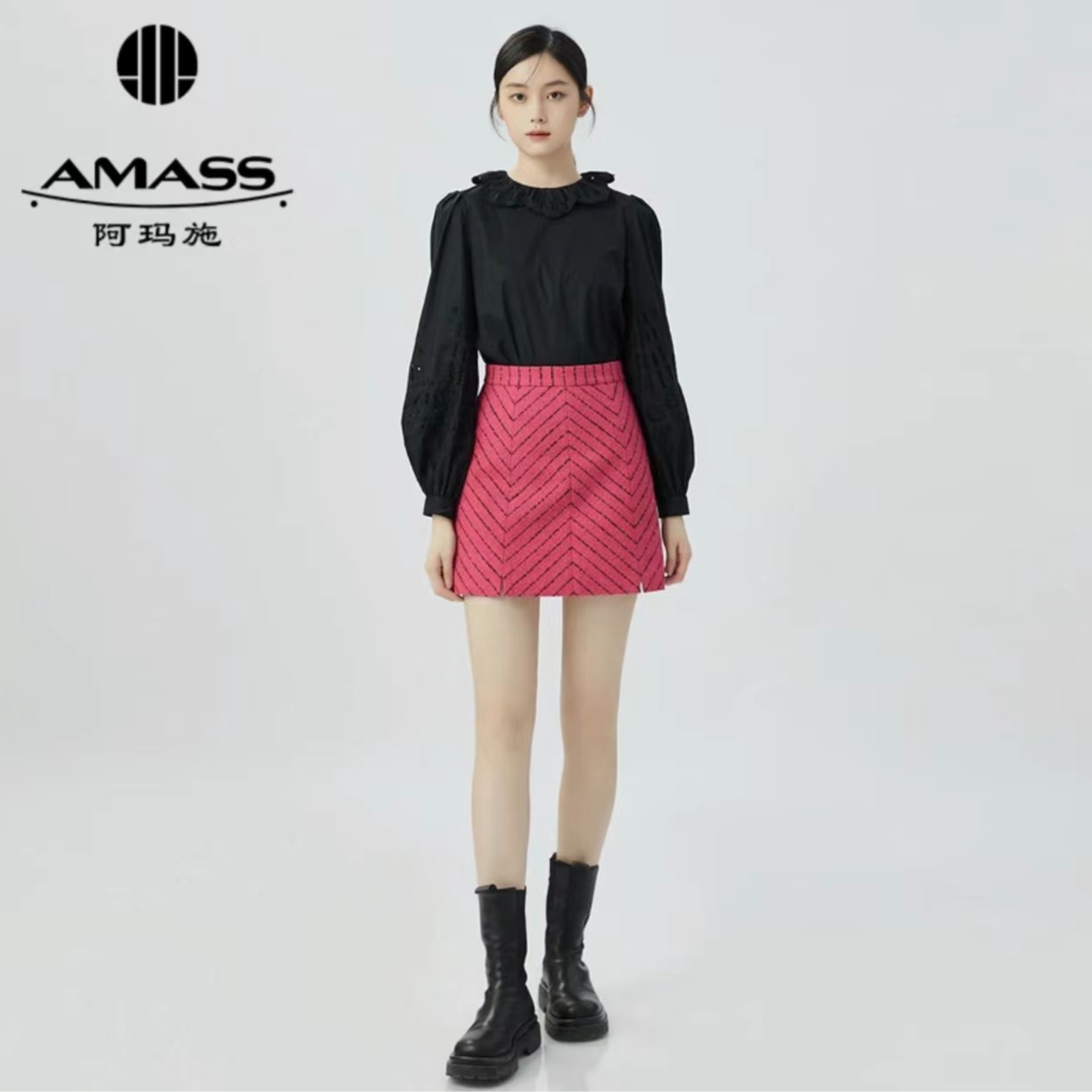 AMASS/阿玛施新款小香半身裙A字裙显瘦5200389