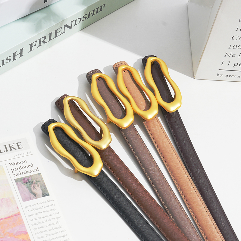 2023新款网红爆款女士细腰带时尚潮流韩版百搭真皮皮带运动休闲