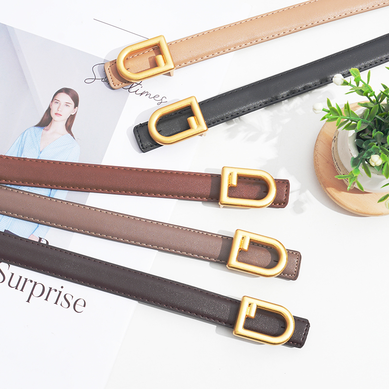 2023新款网红爆款女士复古腰带时尚简约ins韩版百搭牛皮平滑皮带