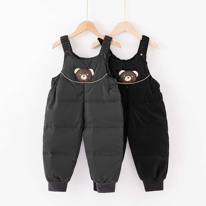 新品巴拉巴拉男童羽绒裤背带新款冬季宝宝加厚90白鸭绒婴幼儿连体