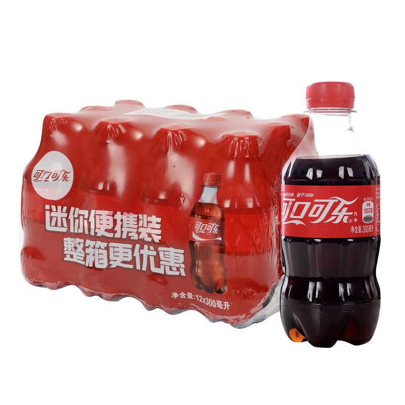 可口可乐300ml*6瓶装 碳酸饮料整箱经典口味汽水迷你饮品清爽畅饮