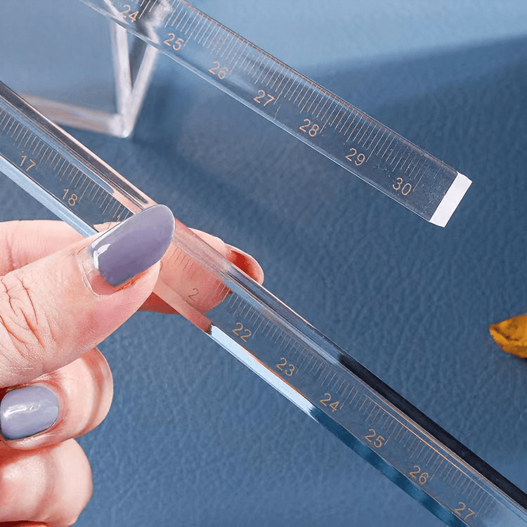 亚克力四方尺长方体直尺学生文具亚克力尺学习尺子直尺透明四方尺