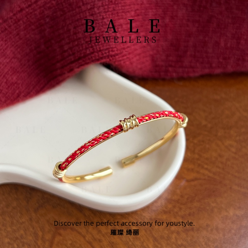 铜合金布艺手镯 S1363 气质轻奢时尚百搭红色小众简约个性