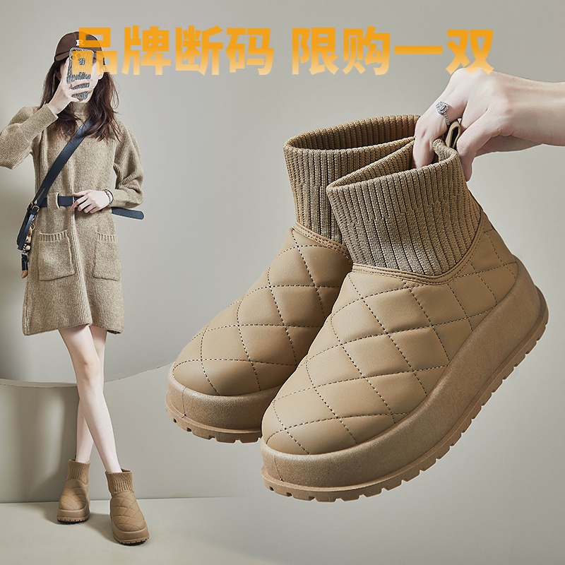 断码意尓康2023保暖爆款高帮20-30岁女士棉鞋冬季加绒加厚保暖鞋.