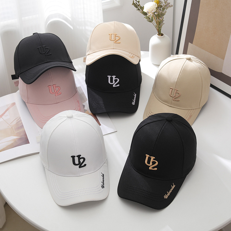 U2新款棒球帽男女款春秋款旅游遮阳帽休闲鸭舌帽硬顶防晒帽