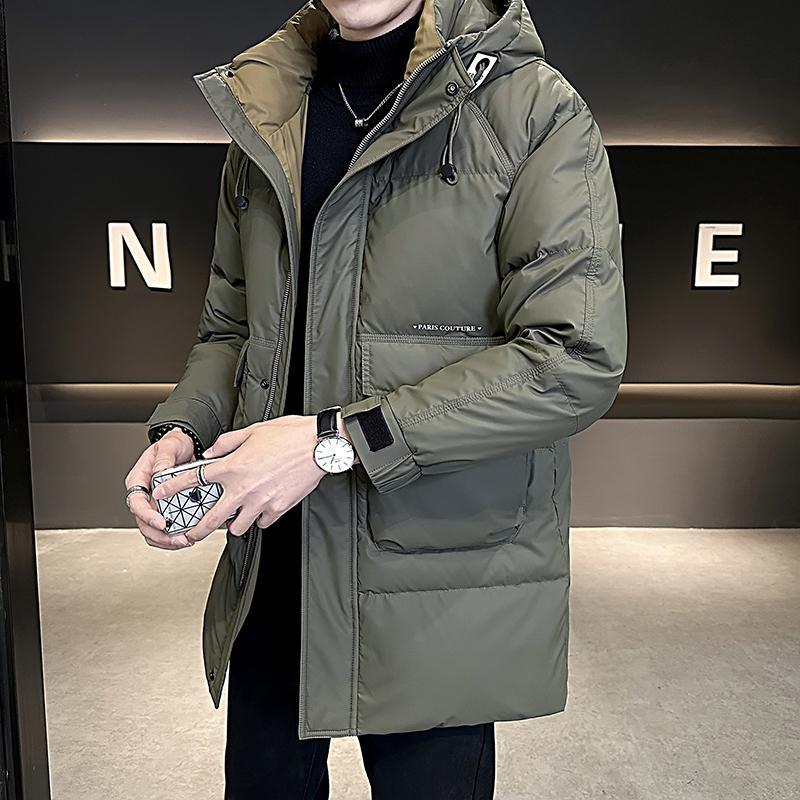波司断码羽绒服中长款羽绒服男秋冬季2023新款三防连帽轻薄保暖工