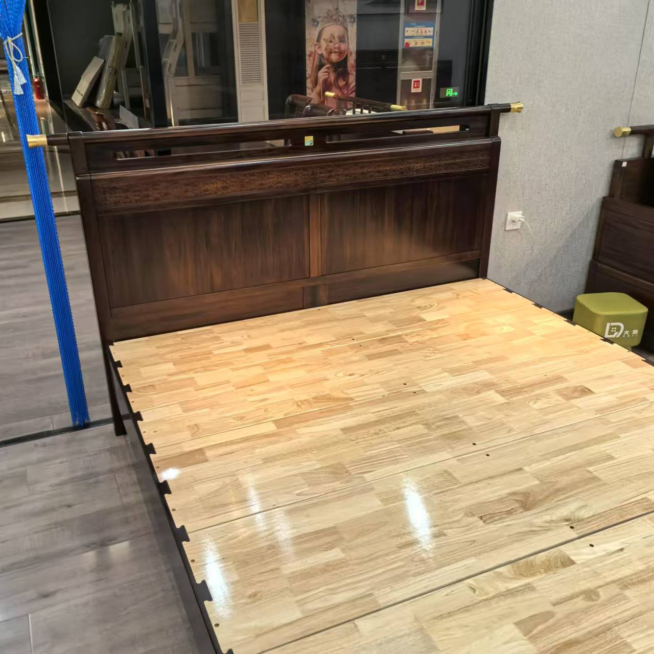 黑檀木实木大床 官帽大床 新中式大床 家用大床 双人大床 