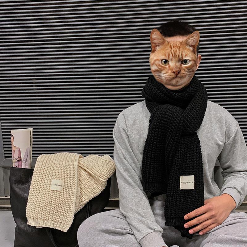 P围巾男士冬季男式送男友围脖毛线针织2023新款韩版男生礼物男朋