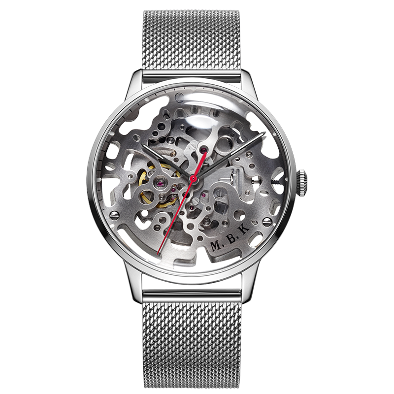 M.B.K全自动镂空机械表男表复古休闲手表