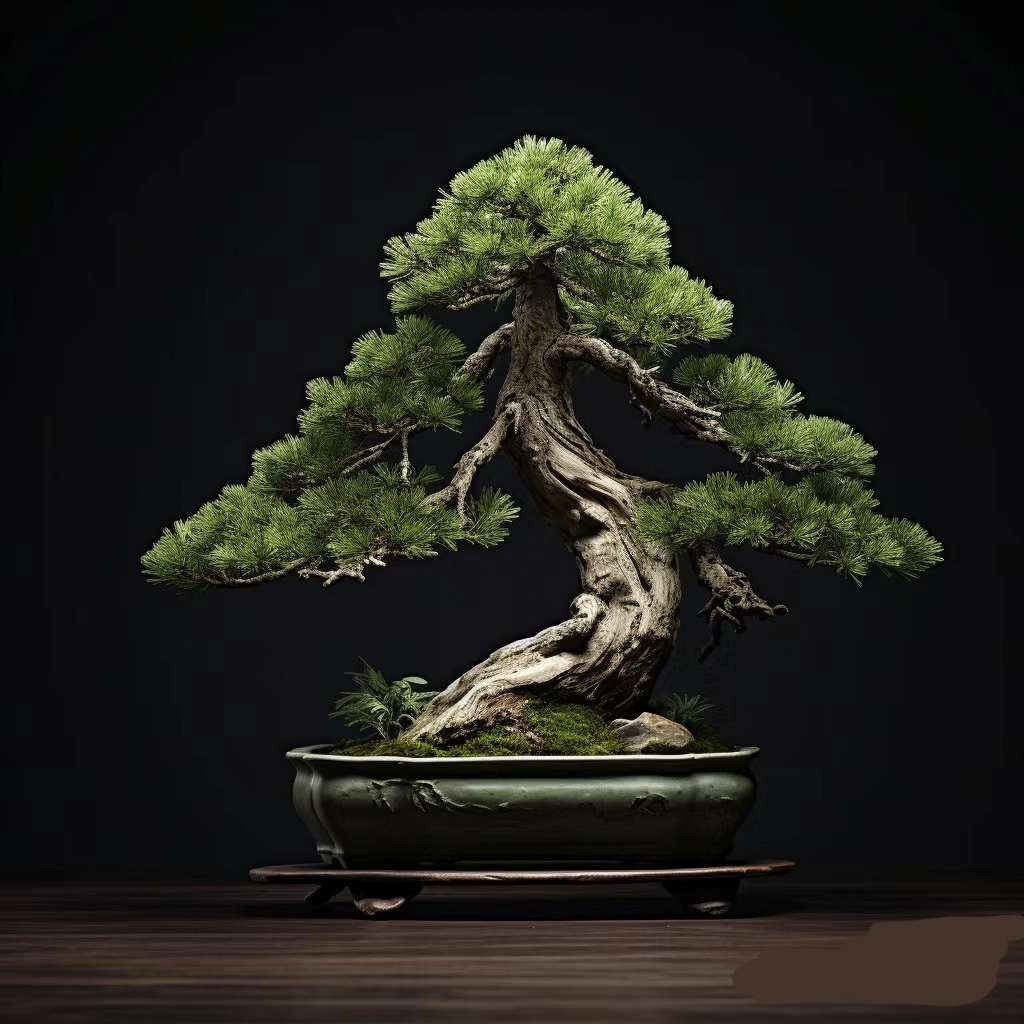 禅意四季常青景观真树风水盆栽室内客厅迎客松庭院树罗汉松盆景