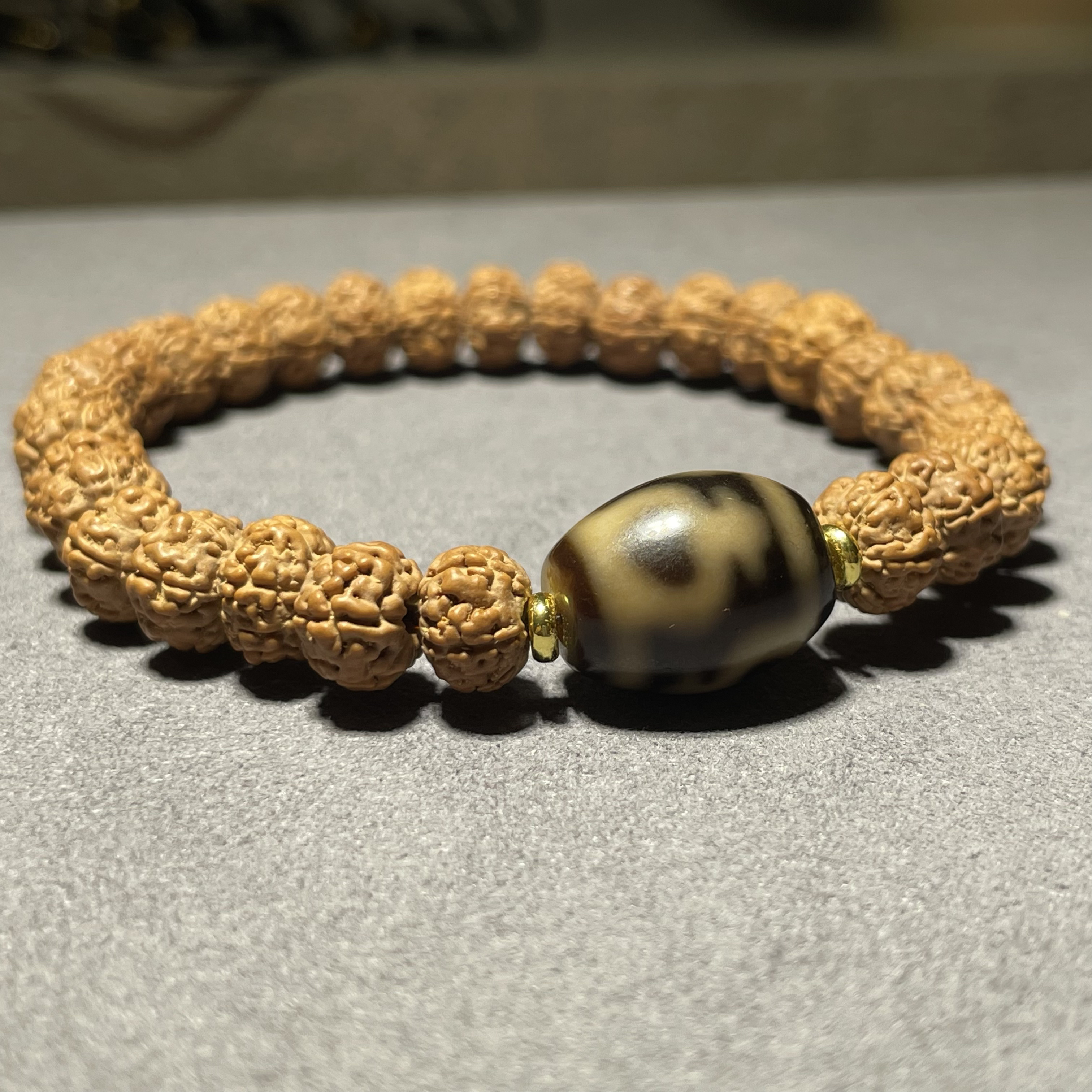 黑金玛瑙宝瓶达洛搭配五瓣金刚手串时尚简约个性男女同款百搭