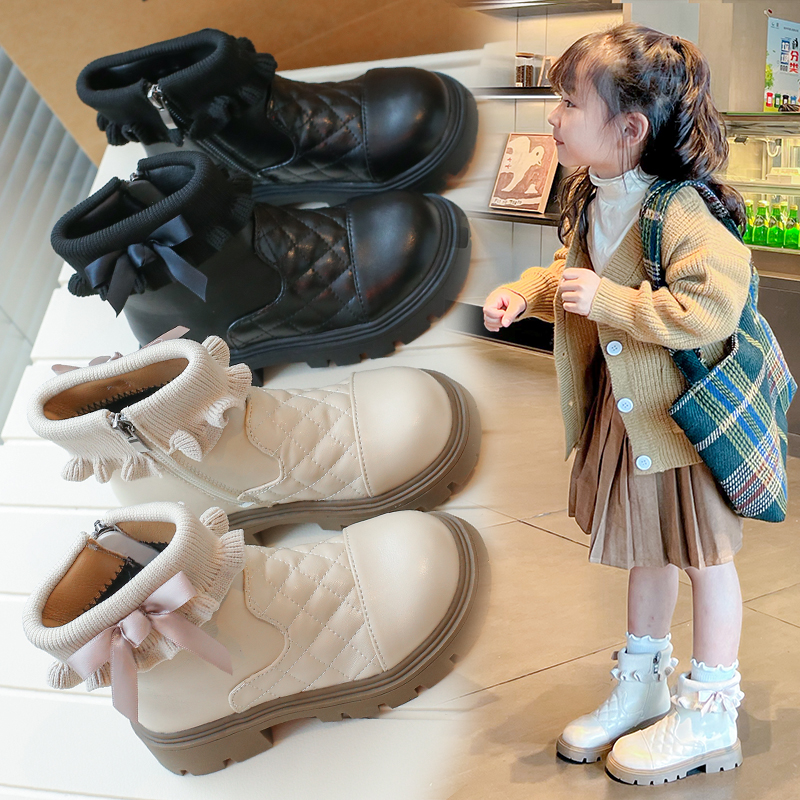女孩加绒马丁靴时尚新款儿童靴子  9918