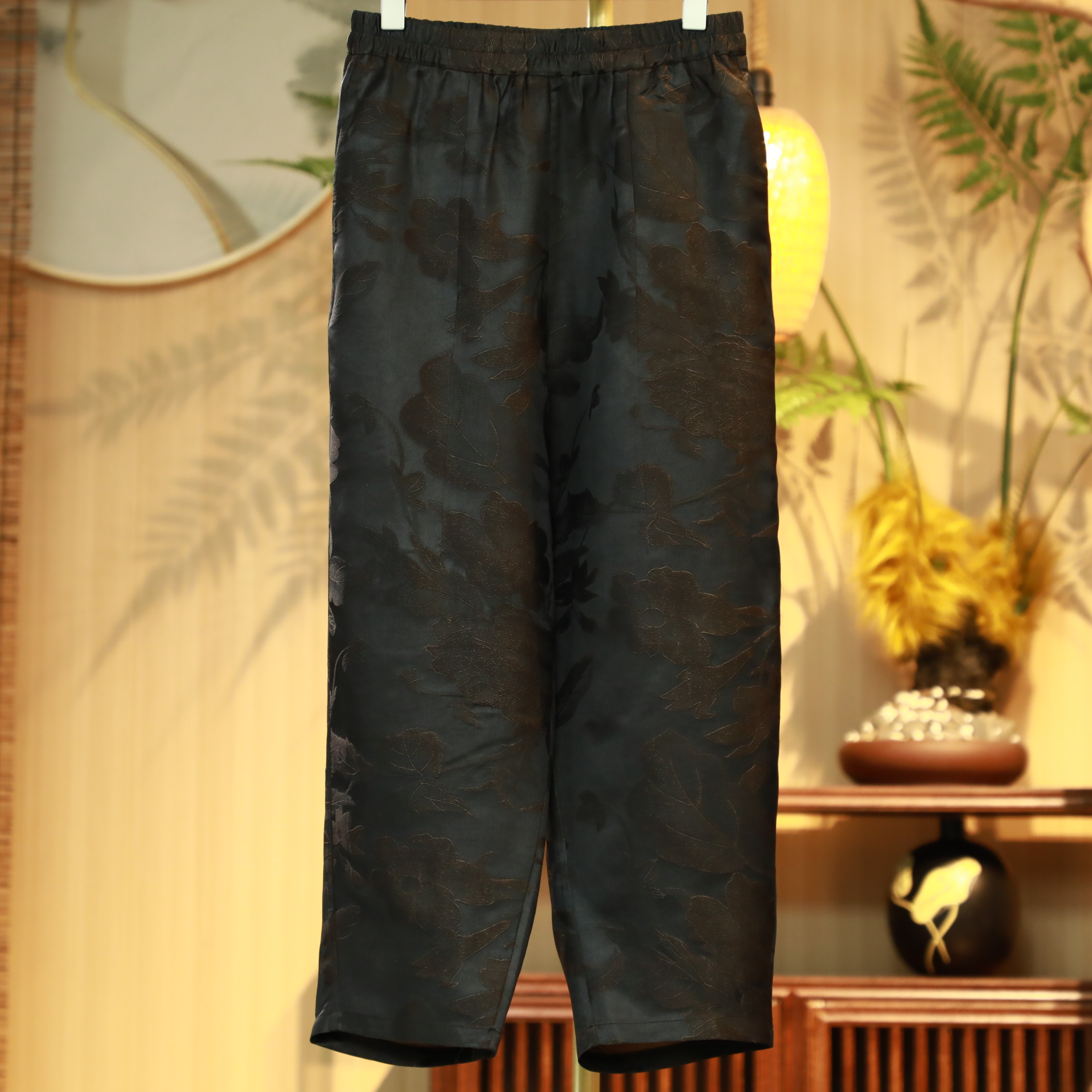 『墨雅』新中式提花小脚裤   136223  L  柒柒