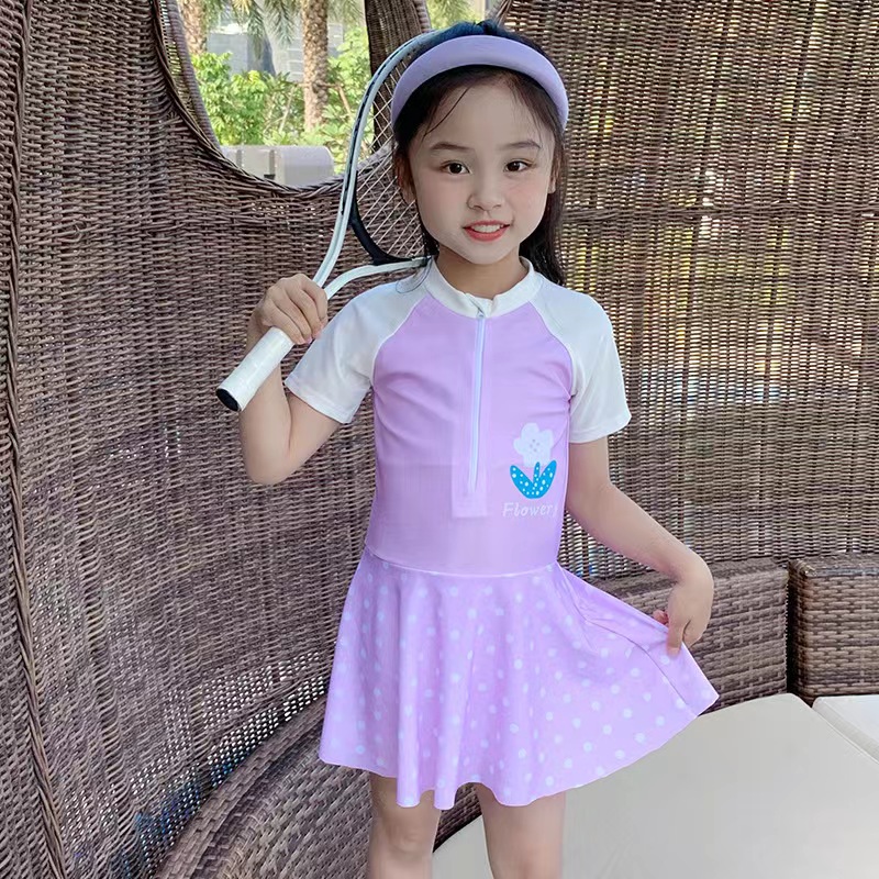 儿童泳衣女童速干游泳运动训练中小童女孩宝宝连体泡温泉可爱卡通