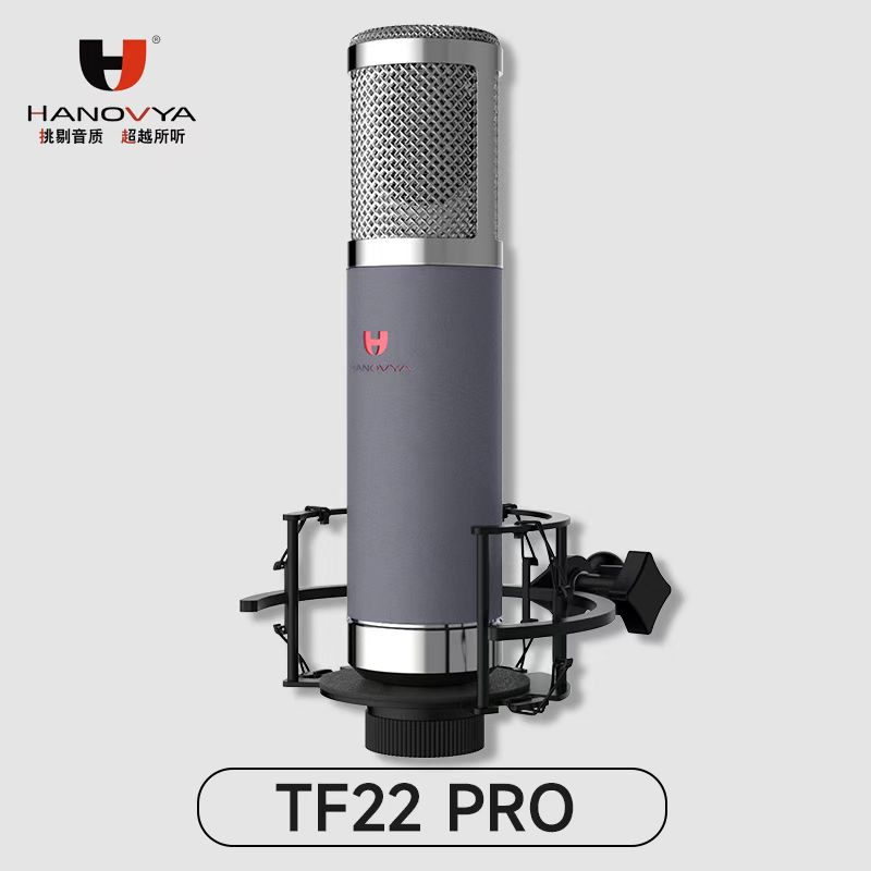 汉诺威亚TF22大振膜电容声卡麦克风网红主播歌手直播唱歌录音通用