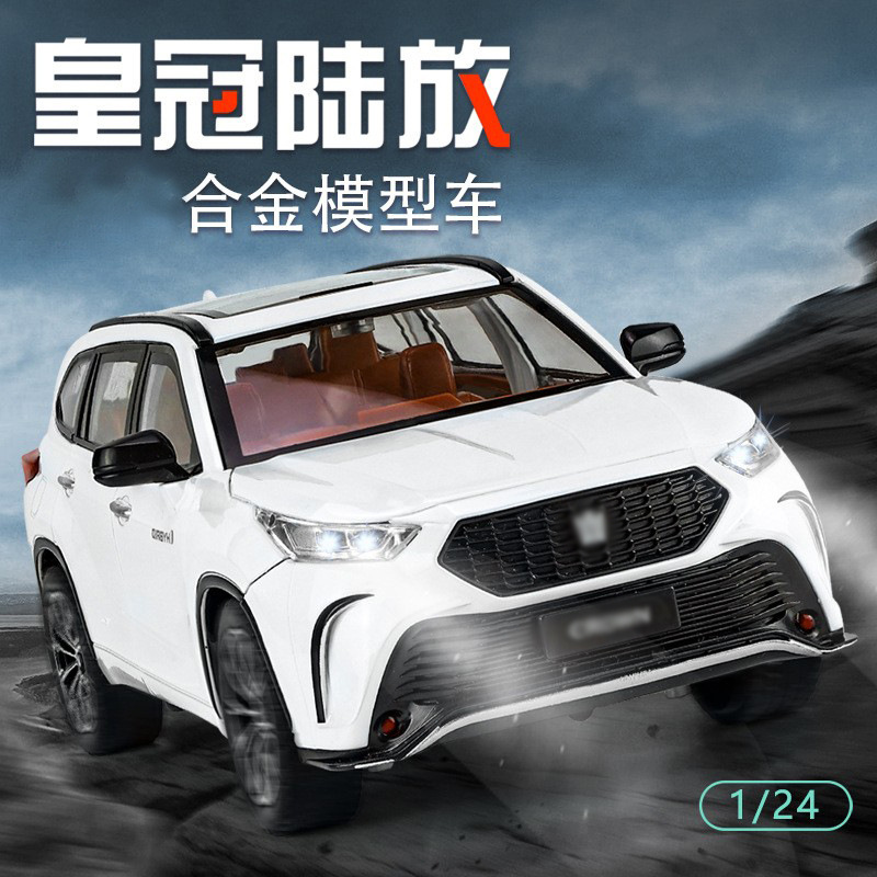 1:24丰田皇冠陆放越野车声光回力车儿童玩具仿真合金汽车模型摆件