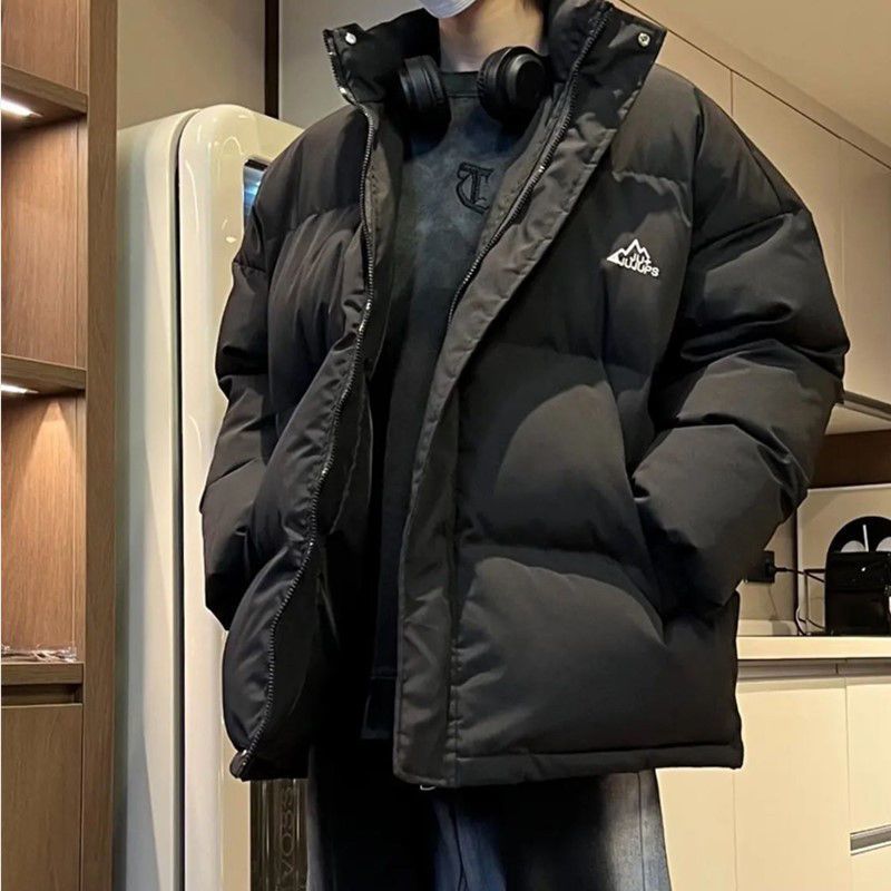 波斯登羽绒服双11特卖立领加厚软山羽绒服男款冬季立领外套宽松黑
