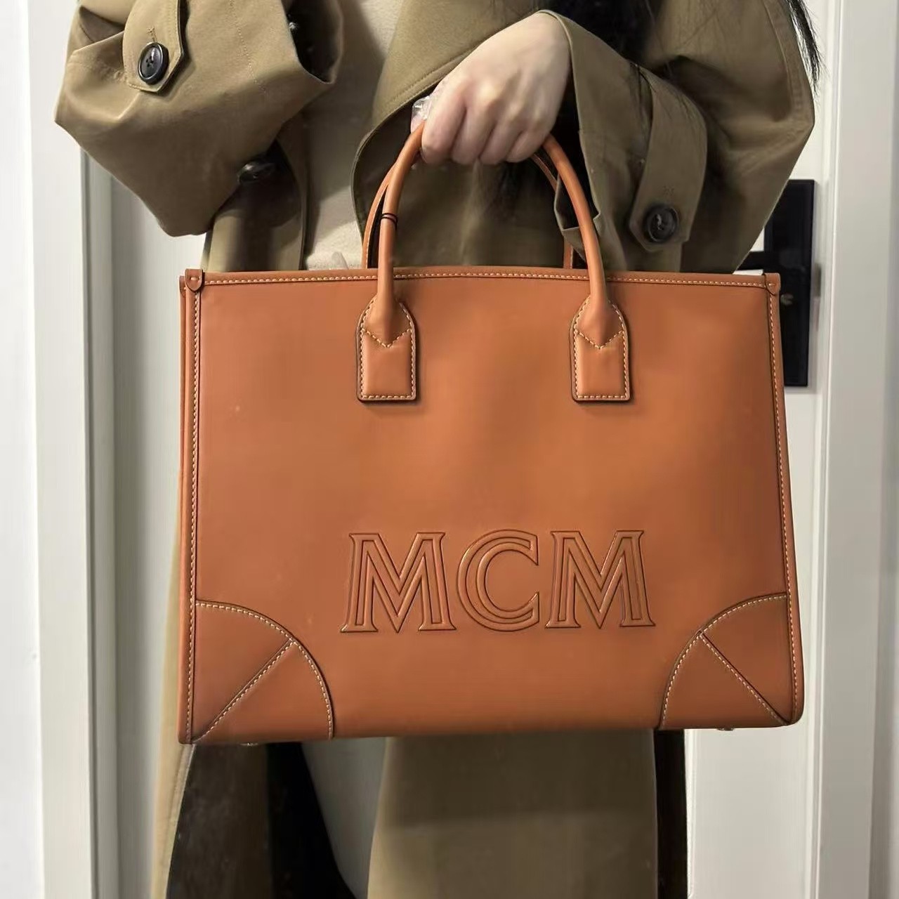 95新 MCM 托特包 购物袋 单肩包 95新
