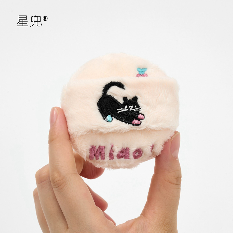 星兜羔羔长绒粉扑散粉扑 亲肤Q弹软萌 大面积快速定妆 炸毛猫
