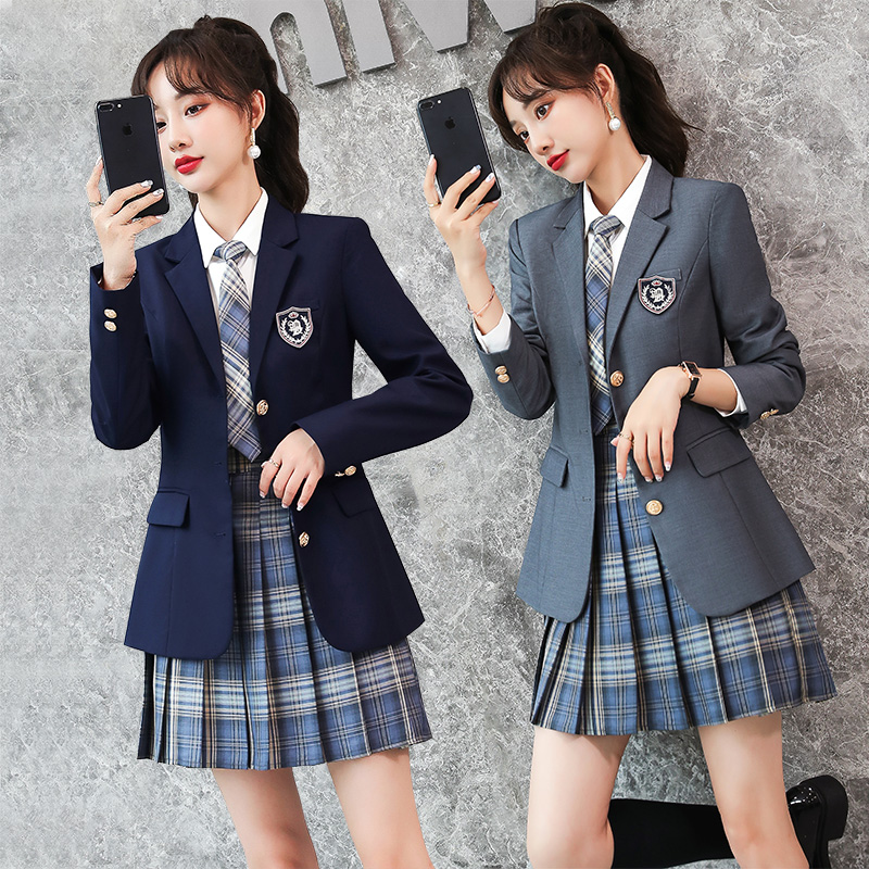 时尚学院风jk西装套装女春秋学生校服演讲比赛服装2025新款气质