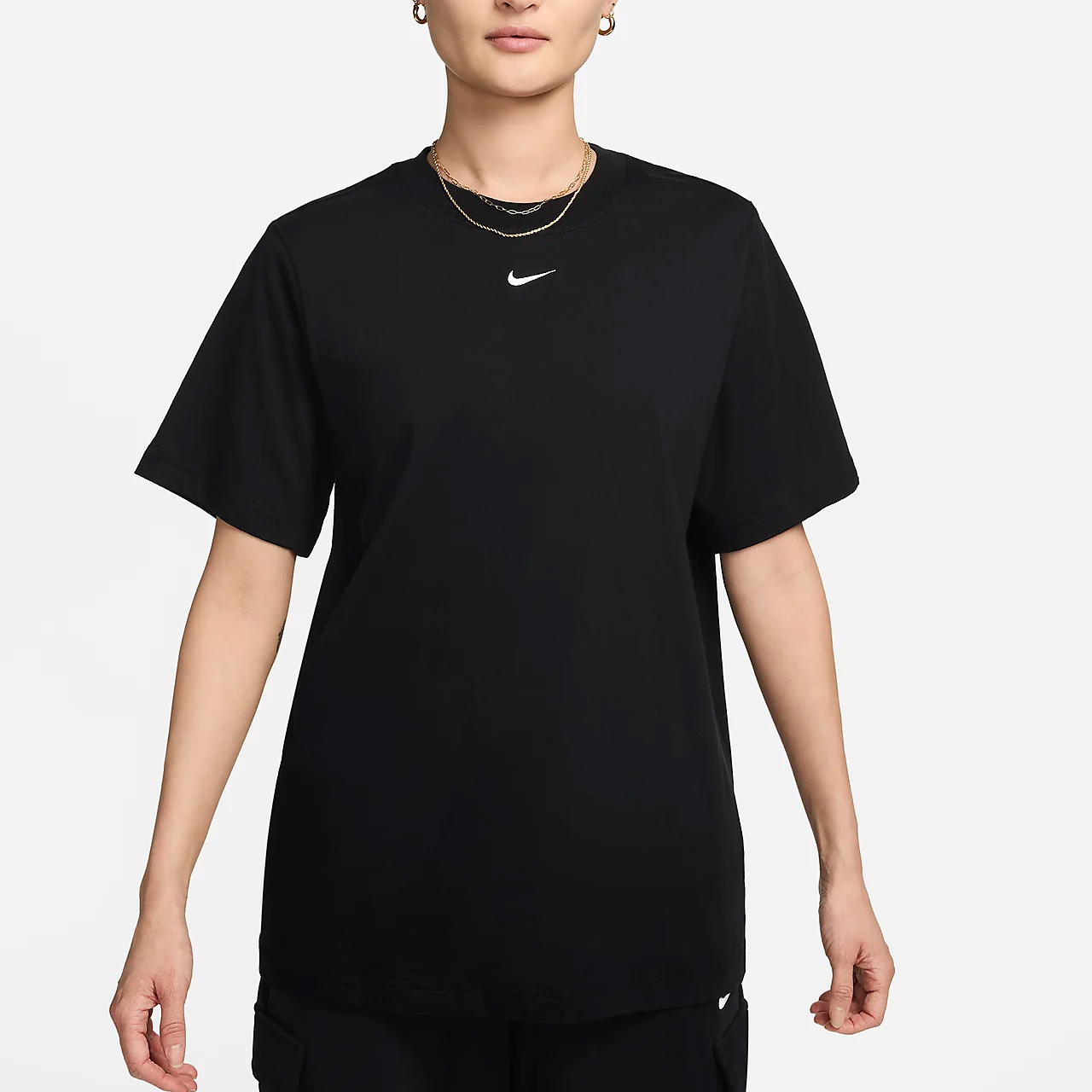 NIKE/耐克女子舒适休闲运动简约日常百搭黑色短袖T恤 FD4150010