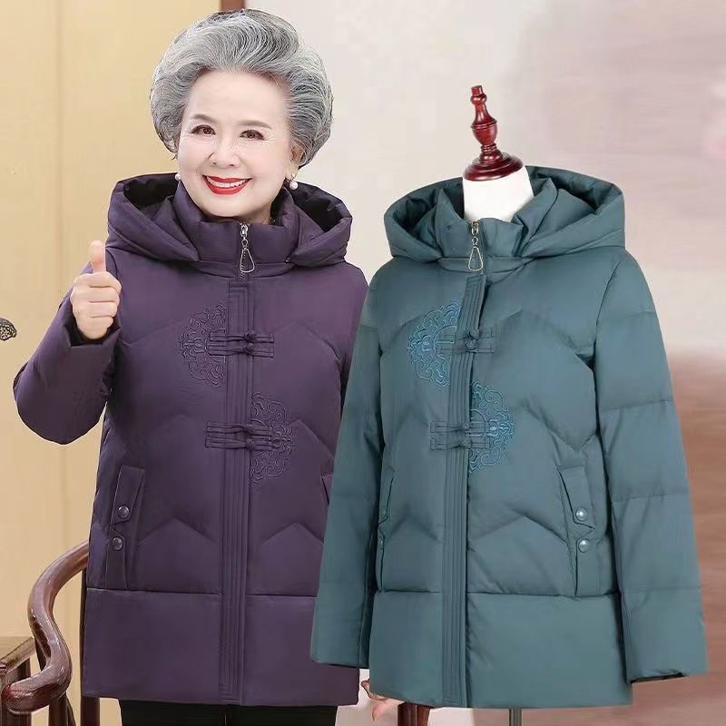 羽绒服中老年人奶奶冬季羽绒羽绒服女加厚妈妈冬装羽绒袄/非半身