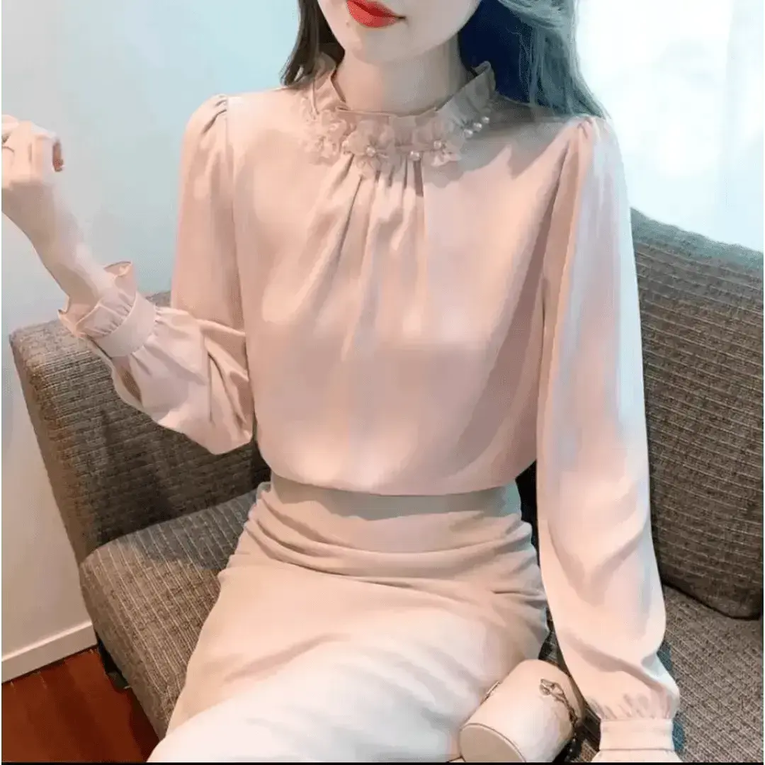 150-400时尚女士衬衫纯色气质女装洋气春夏衬衣简约打底外穿