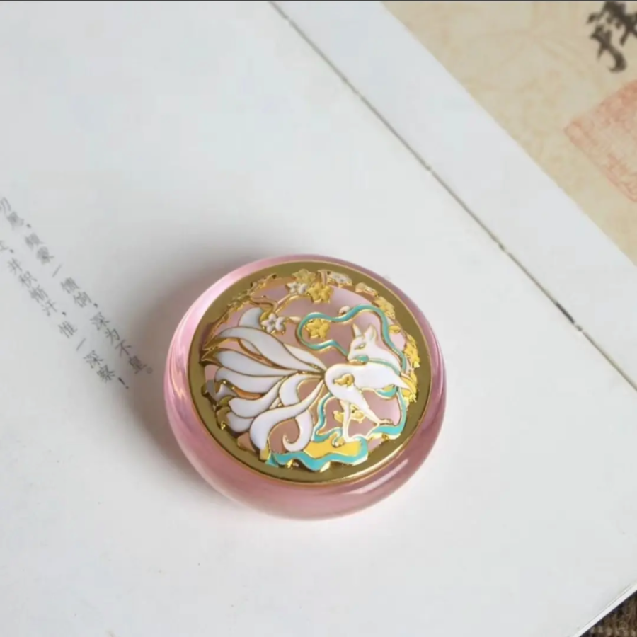 轶香轶缘指尖琉璃香炉粉色灵狐盖送家用室内持久留香茉莉花香薰