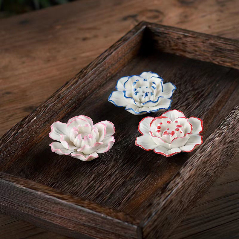 轶香轶缘花团锦簇陶瓷莲花小香插创家用室内持久留香驱睡眠熏香