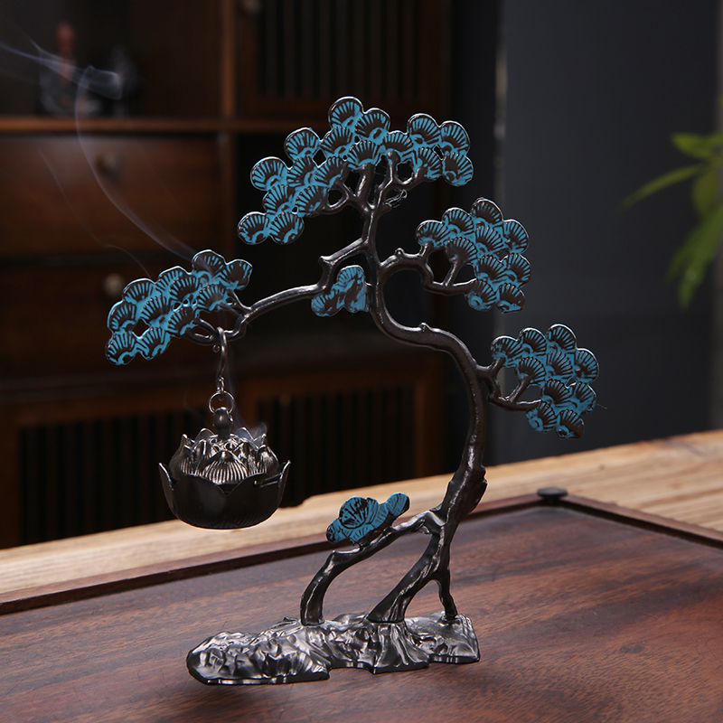 爆款迎客松香炉莲花吊炉家用室内小祥家用家卧室持久留香桂花香薰